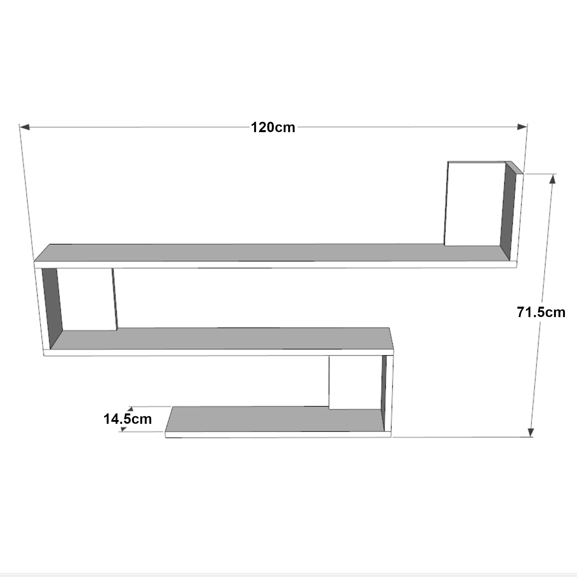 Étagère murale Kitee à 3 niveaux 71,5 x 120 x 14,5 cm effet bois de pin [en.casa] - 4