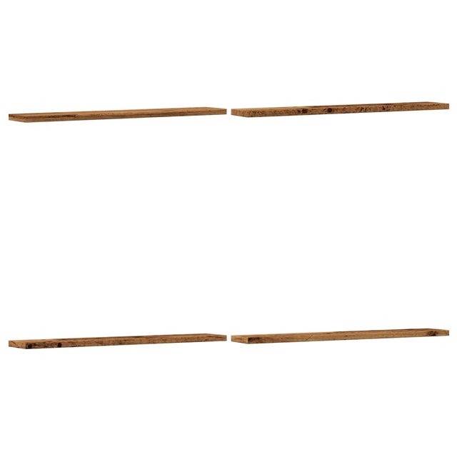 Mensole a Parete 4 pz Legno Antico 60x20x1,5 cm in Truciolato- COMFORTXL