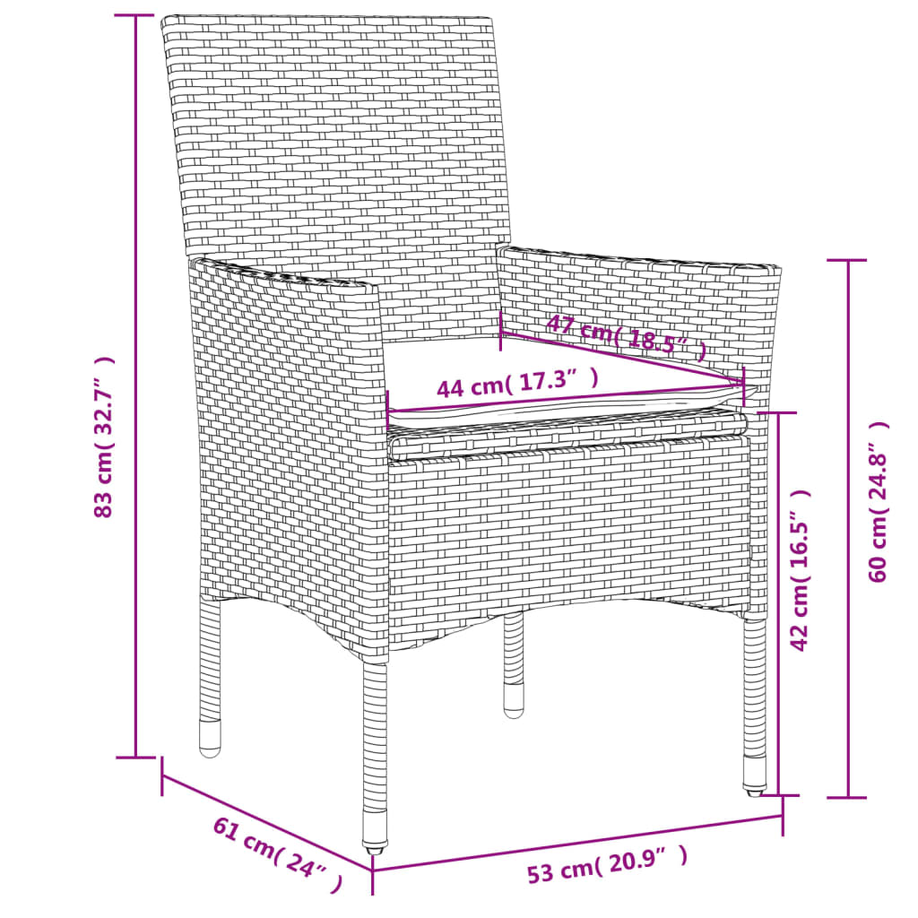 Salon bas de jardin en Rattan synthétique Gris 2 personnes - 8
