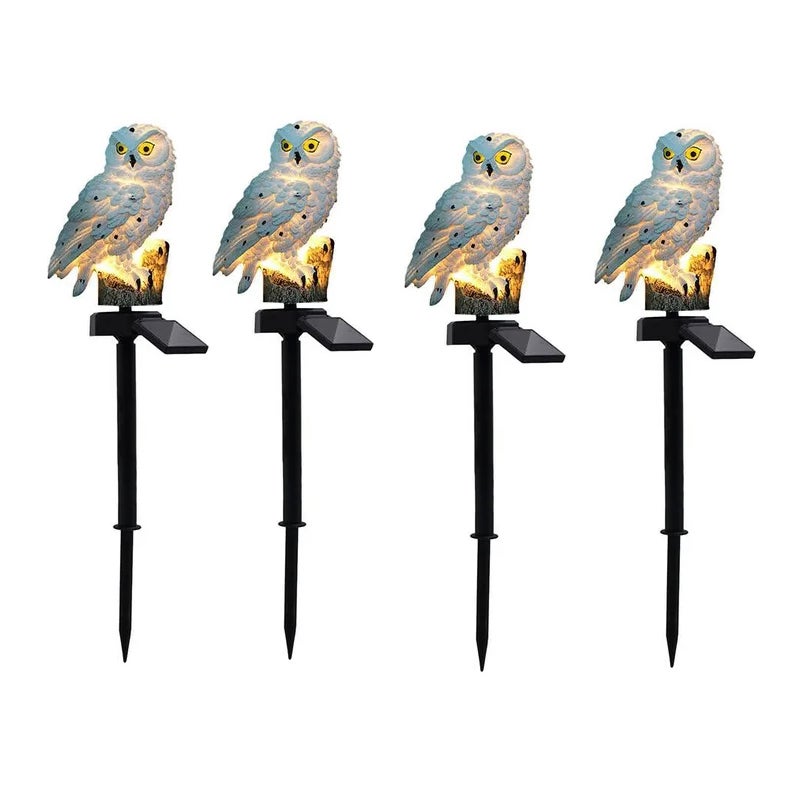 4 sztuki LED światło słoneczne wodoodporny ogród ścieżka trawnik sowa zwierzę dekoracja lampa
