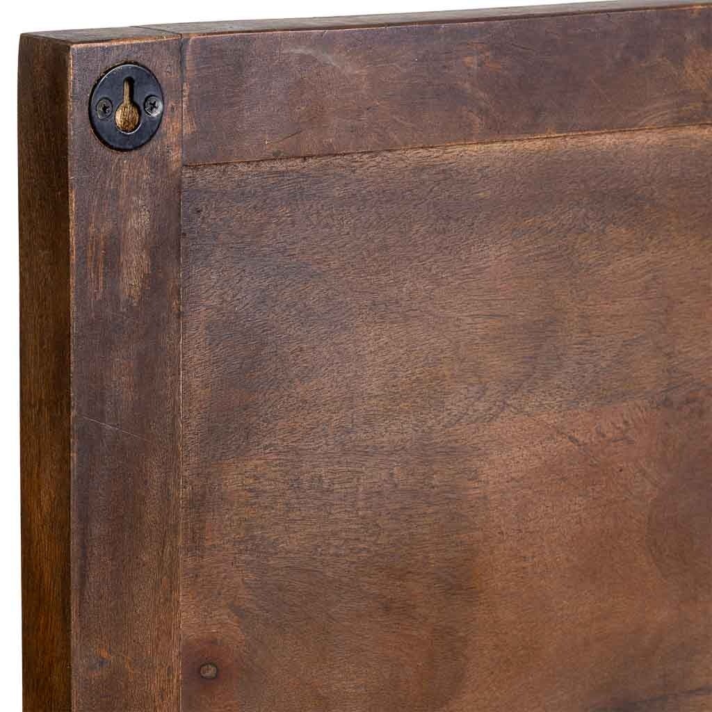 Testiera in legno marrone intagliata a mano 160x3x120h cm - 8