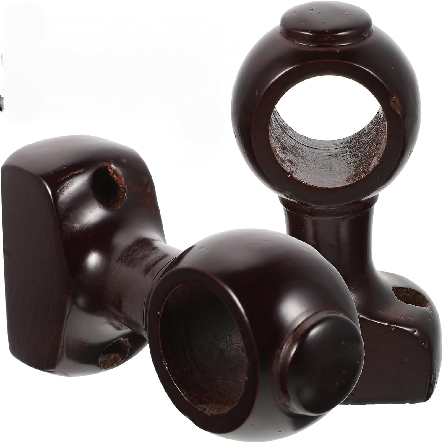 2 Support Tringle Rideaux en Bois Robustes Plafond Supports De Tringle ...