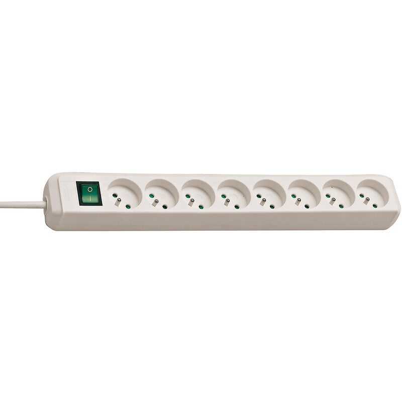 Prolongateur multiprise Eco-Line avec interrupteur 8 prises cordon de 3 mètres blanc - 2