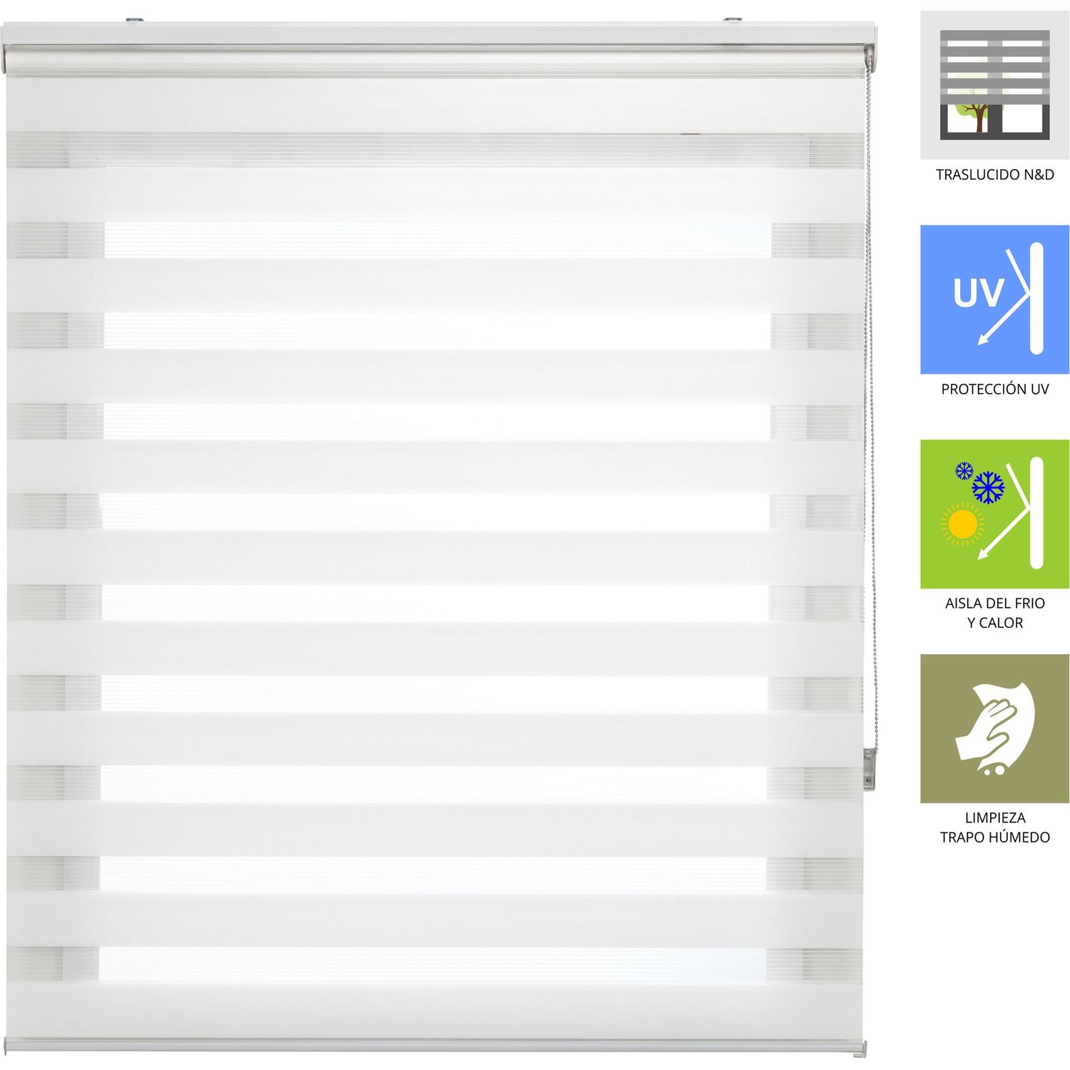 ECOMMERC3 | Tenda a Rullo Giorno e Notte Elegante misura 120x250 - Tessuto Tenda Giorno e Notte in Tessuto Doppio Misura 117x245 - 4