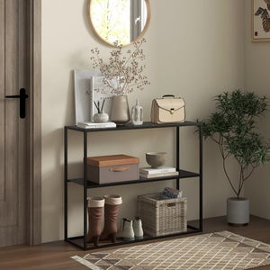 Garvee Tavolo Consolle Sottile 100x23x80 Cm - Ripiano Regolabile, Telaio Metallo, Stile Industriale Per Ingresso, Corridoio, Divano
