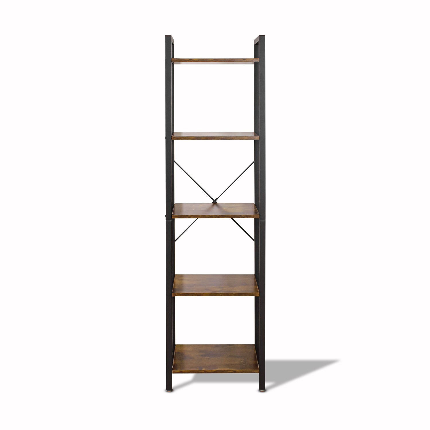 Wabi - Bibliothèque, étagère à 5 niveaux de style industriel, 40x30xH154 cm - 2