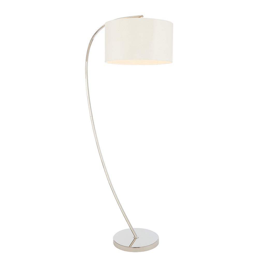 Lampa stojąca wygięta JOSEPHINE niklowana biała 1xE27x60W metal wym:152x45x66,5cm IP20 Endon