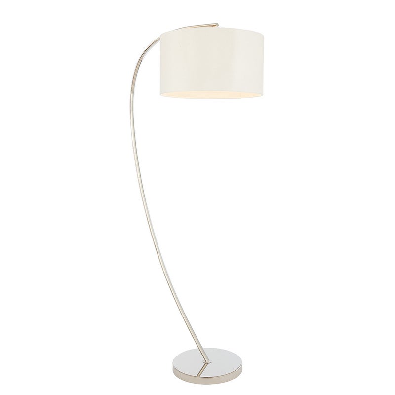 Lampa stojąca wygięta JOSEPHINE niklowana biała 1xE27x60W metal wym:152x45x66,5cm IP20 Endon
