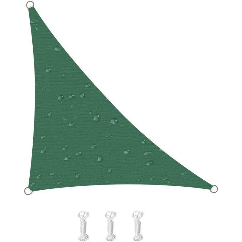 Żagiel przeciwsłoneczny, skutecznie blokuje promienie UV, tkanina Oxford, odpowiedni na tarasy, balkony, ogrody, 4*4*5,7 metra (ciemnozielony)