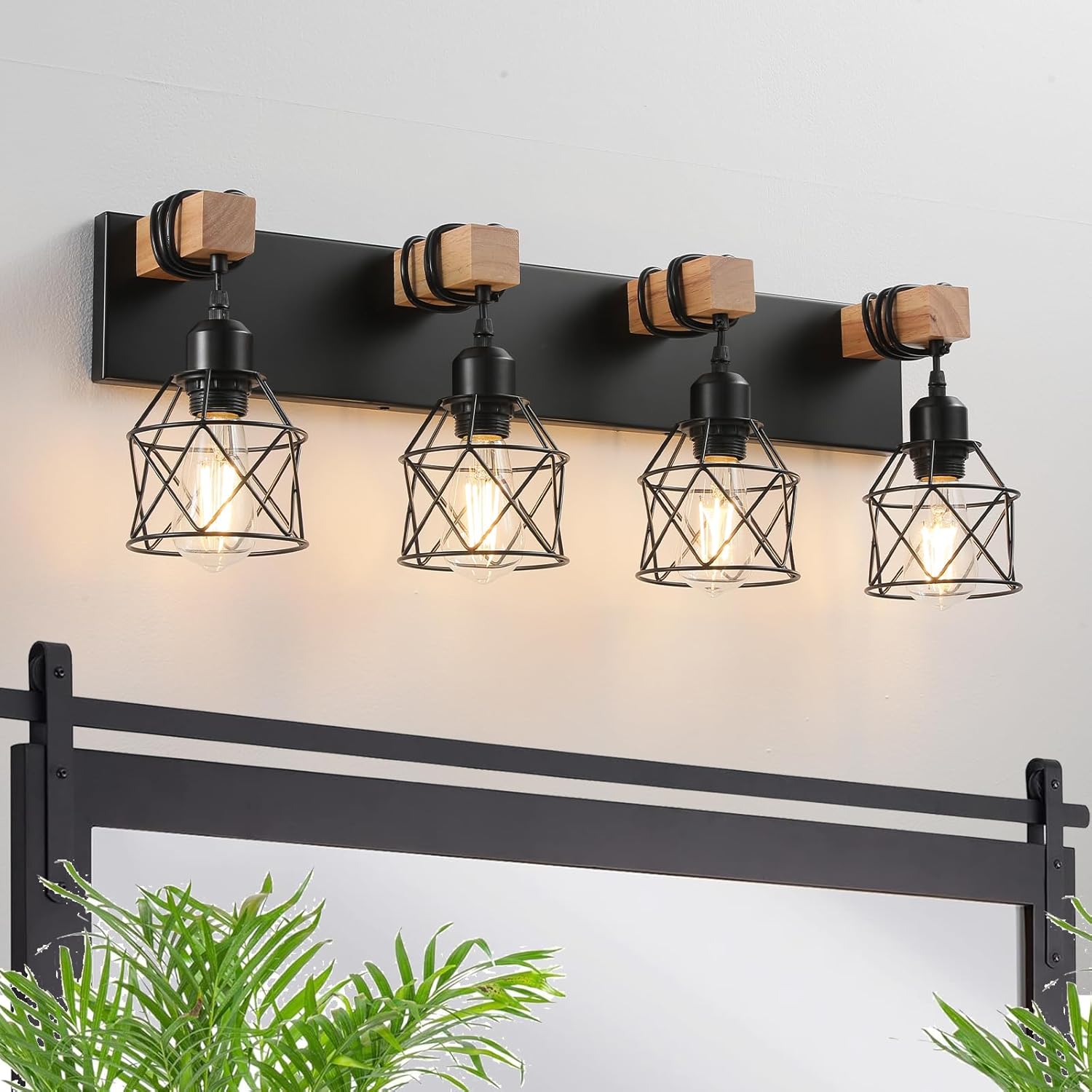 Joossnwell Plafoniera LED Da Parete Per Bagno Nero 90cm – 22W 6000K Luce Fredda Per Specchio - 4
