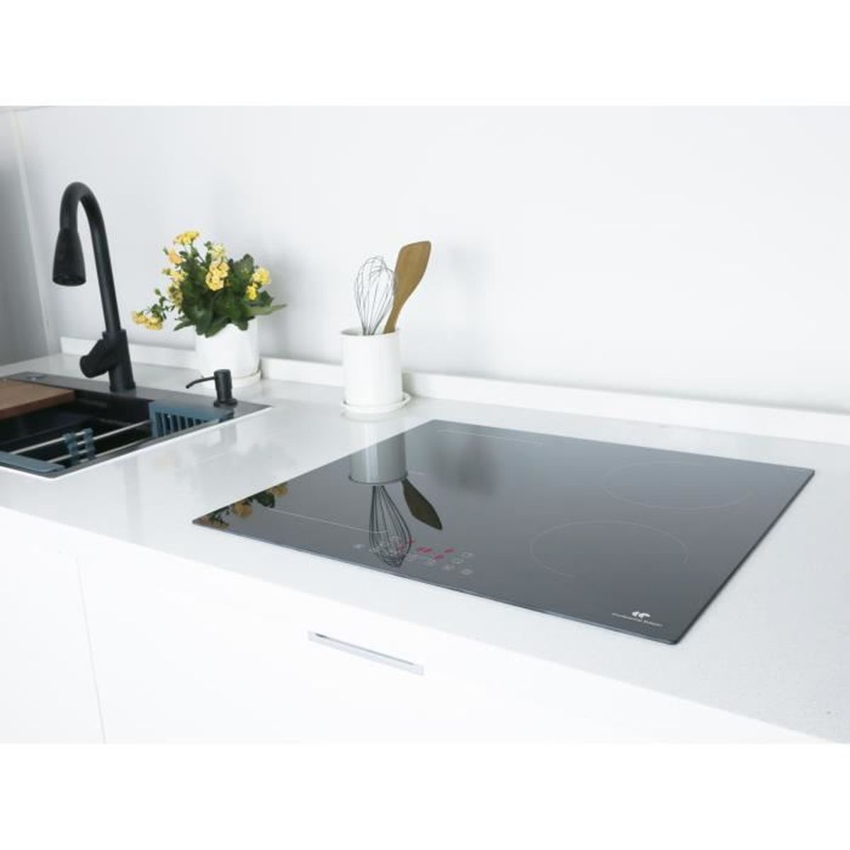 Table induction Continental Edison Flex 4 zones 7200W double pont Noir - 4