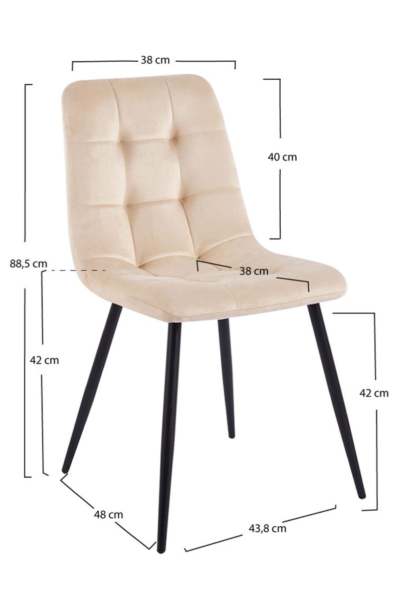 Cadeira Stuhl Veludo - Beige - 3