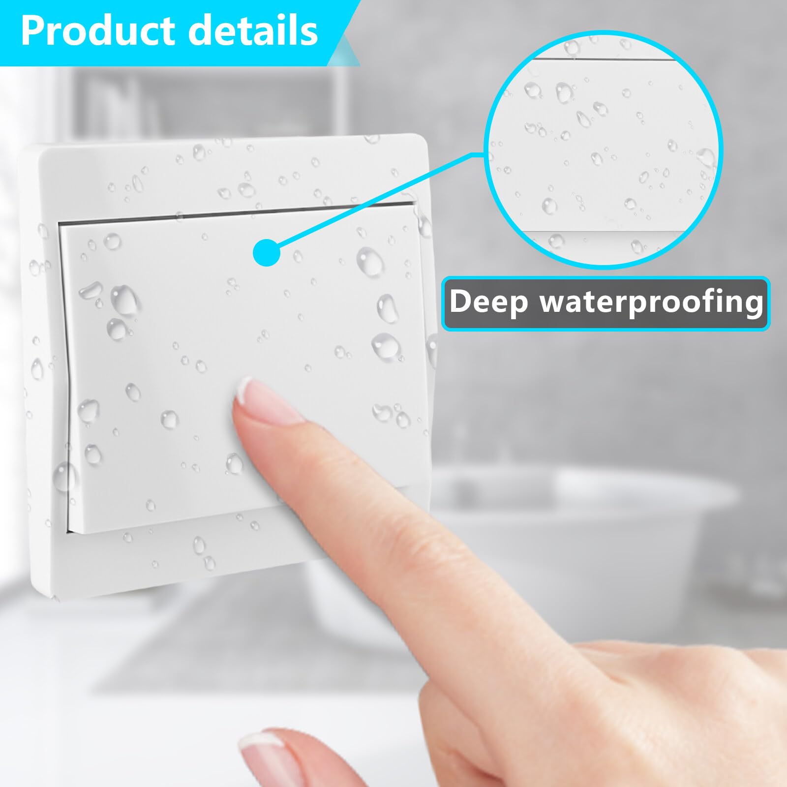 RunLessWire Kit Basique Interrupteur Sans Fil 1 Récepteur 1 Interrupteur Blanc