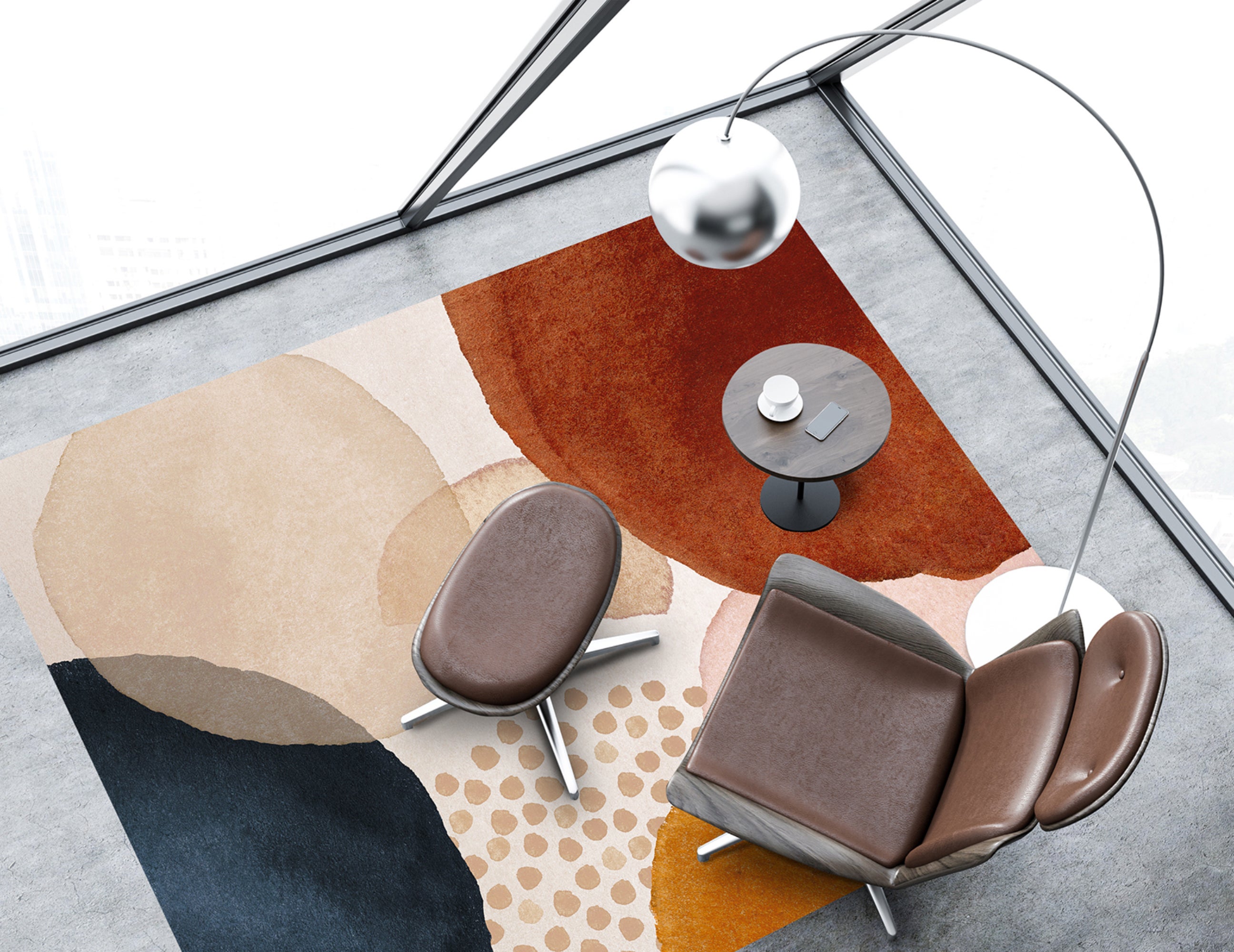 Tapis antidérapant en vinyle, Anoushka 133x200 cm - PVC imprimé, lavable, ignifuge, pour le salon et la cuisine, style moderne - 8