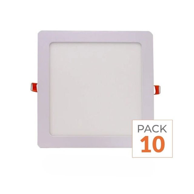 Spot LED Extra Plat Carré 12W Blanc CCT - 3000K/4000K/6000K - Lot de 10 - SILAMP