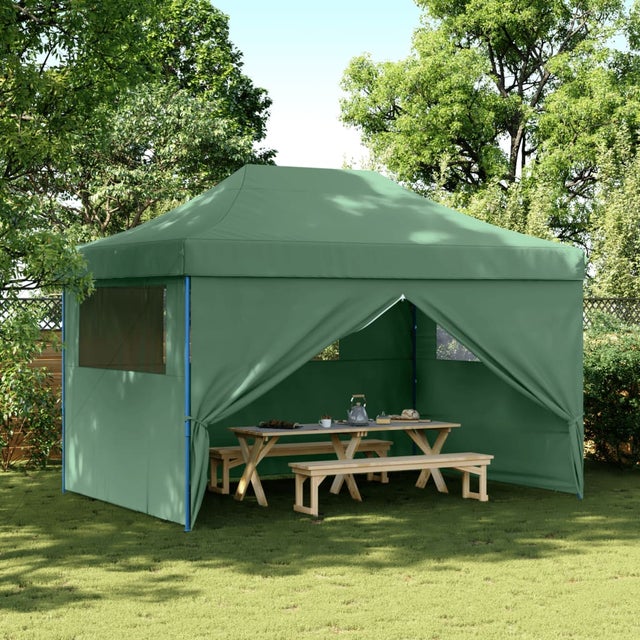 Tenda reception pieghevole e retrattile 4 pareti laterali verde