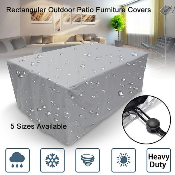 Housse de protection pour meubles de jardin, imperméable, 210D, pour table à manger et chaises d'extérieur, 250 x 200 x 80 cm - 6