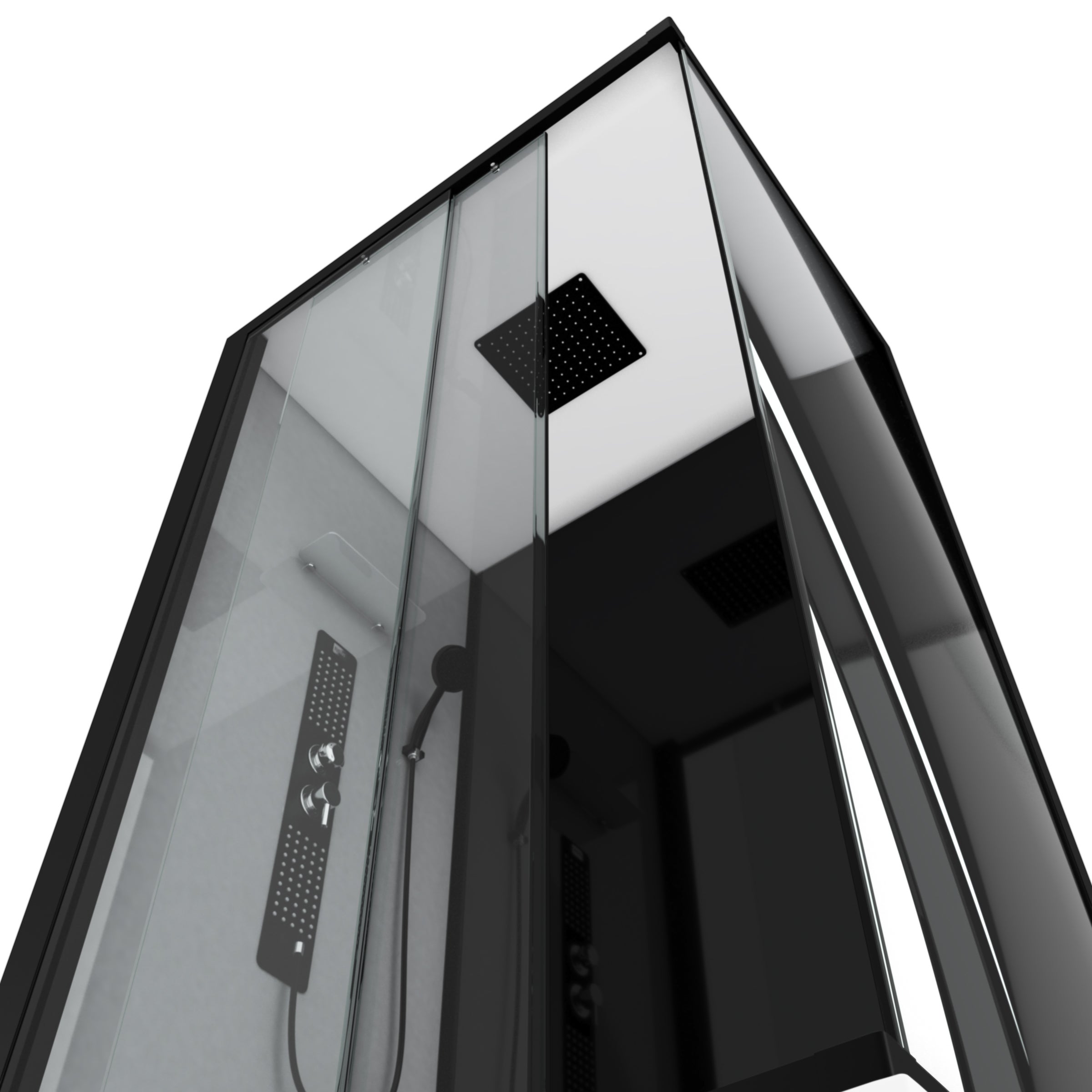 Cabine de douche 110x80x215cm - Verre Trempé - Mitigeur Chrome - DUALITY 3 RECTANGLE - 2