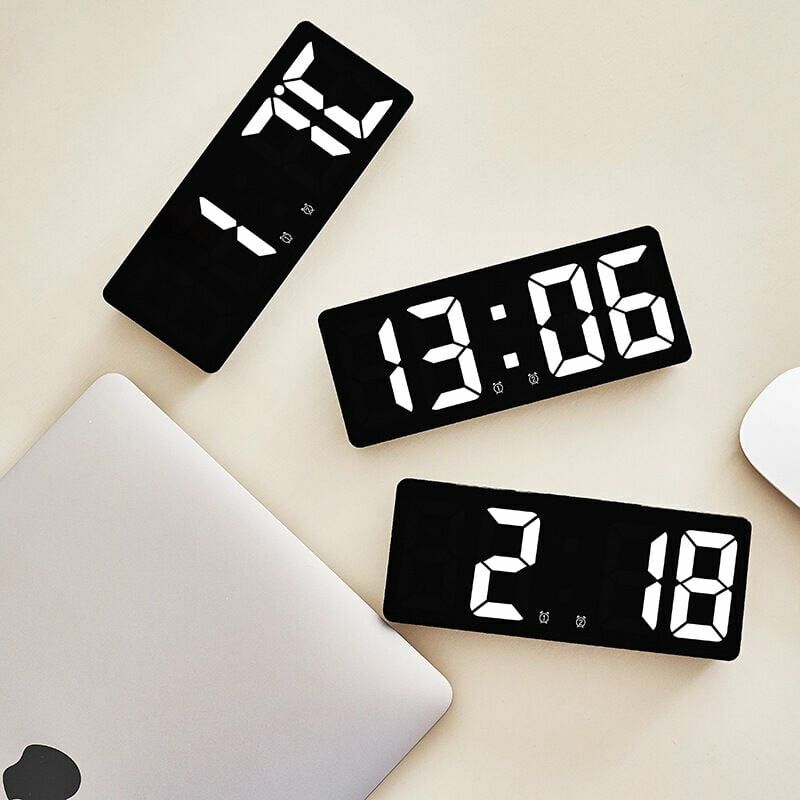 Grande horloge murale numérique intelligente APP Control Time/Date/&Sound Activate & Countdown Function Stepless Brightness & Volume Alarm with Snooze - 3