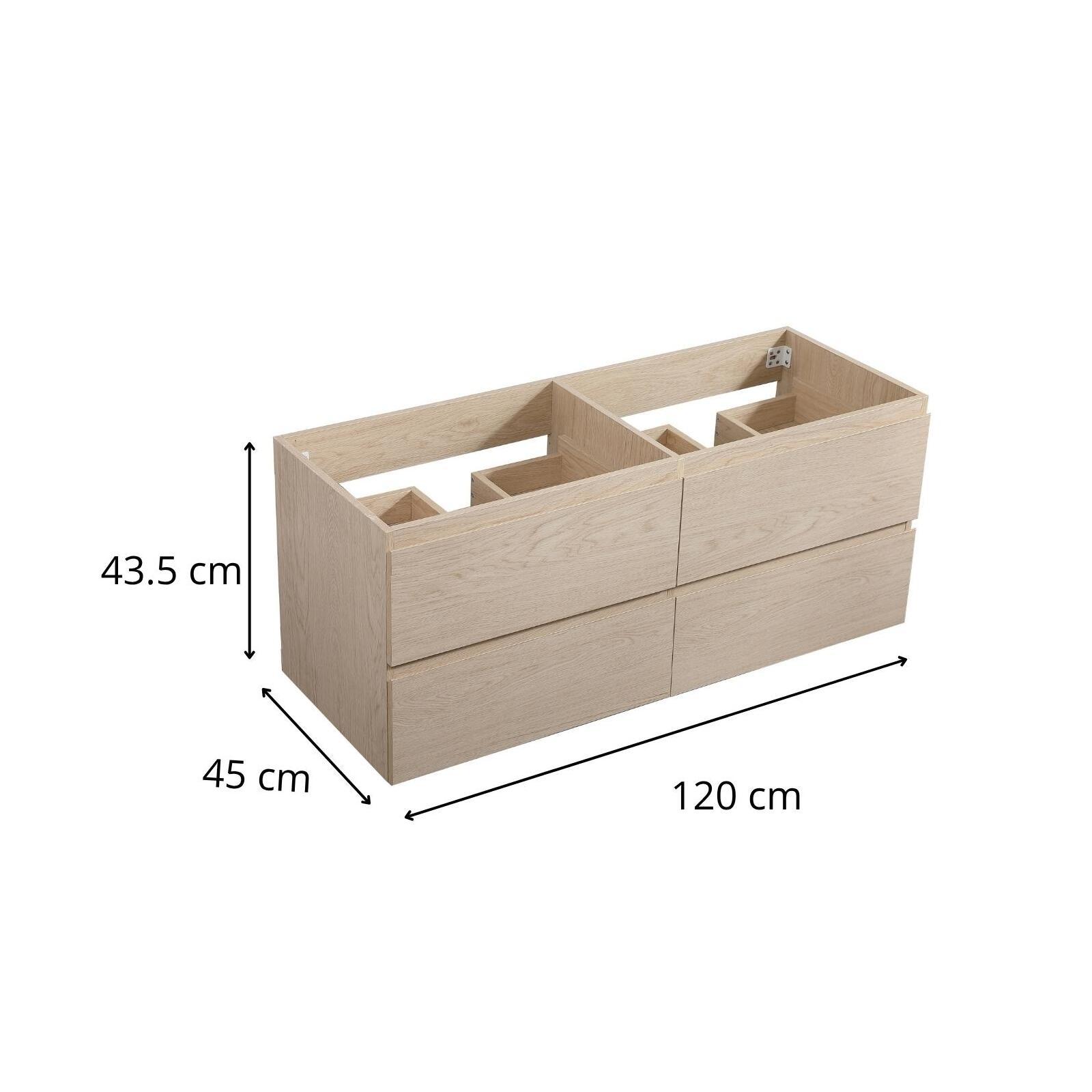 Meuble sous vasque suspendu SORRENTO 4 tiroirs 120cm - 3