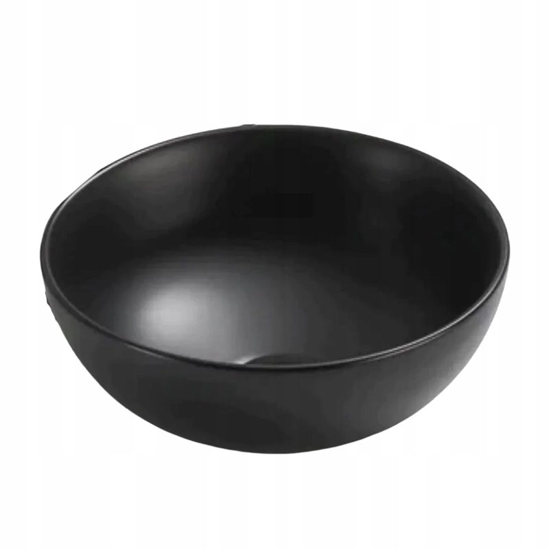 Umywalka nablatowa DOMI 32 cm czarna matowa ceramika okrągła
