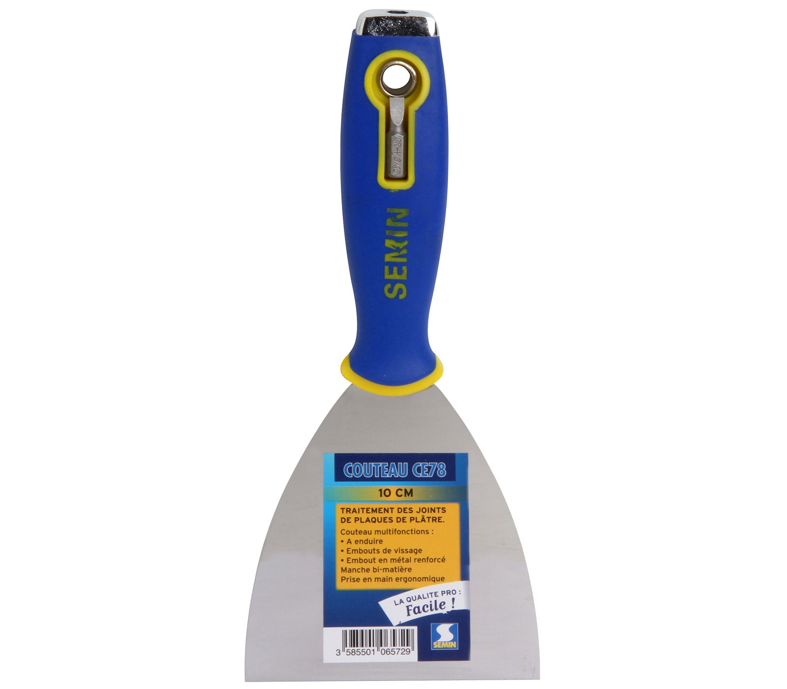 Enduit pour réaliser les joints de plaques de plâtre CE 78 Rapide Semin - intérieur - sac de 25 kg et 2 couteaux à enduire 10 cm et 15 cm - 5