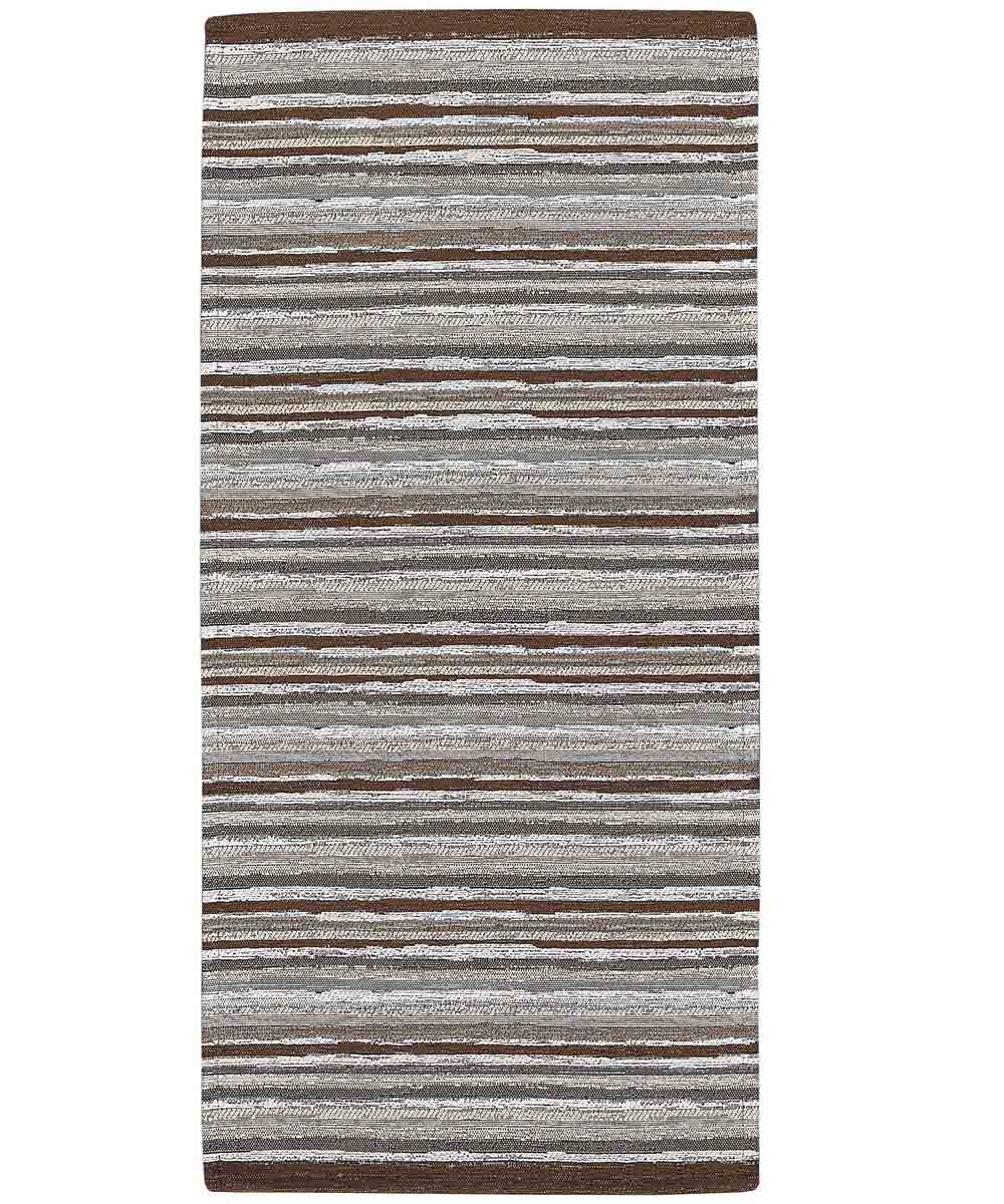 Dywan welurowy antypoślizgowy LAOS 55x190 cm BRĄZOWY | GalleriaFarah1970
