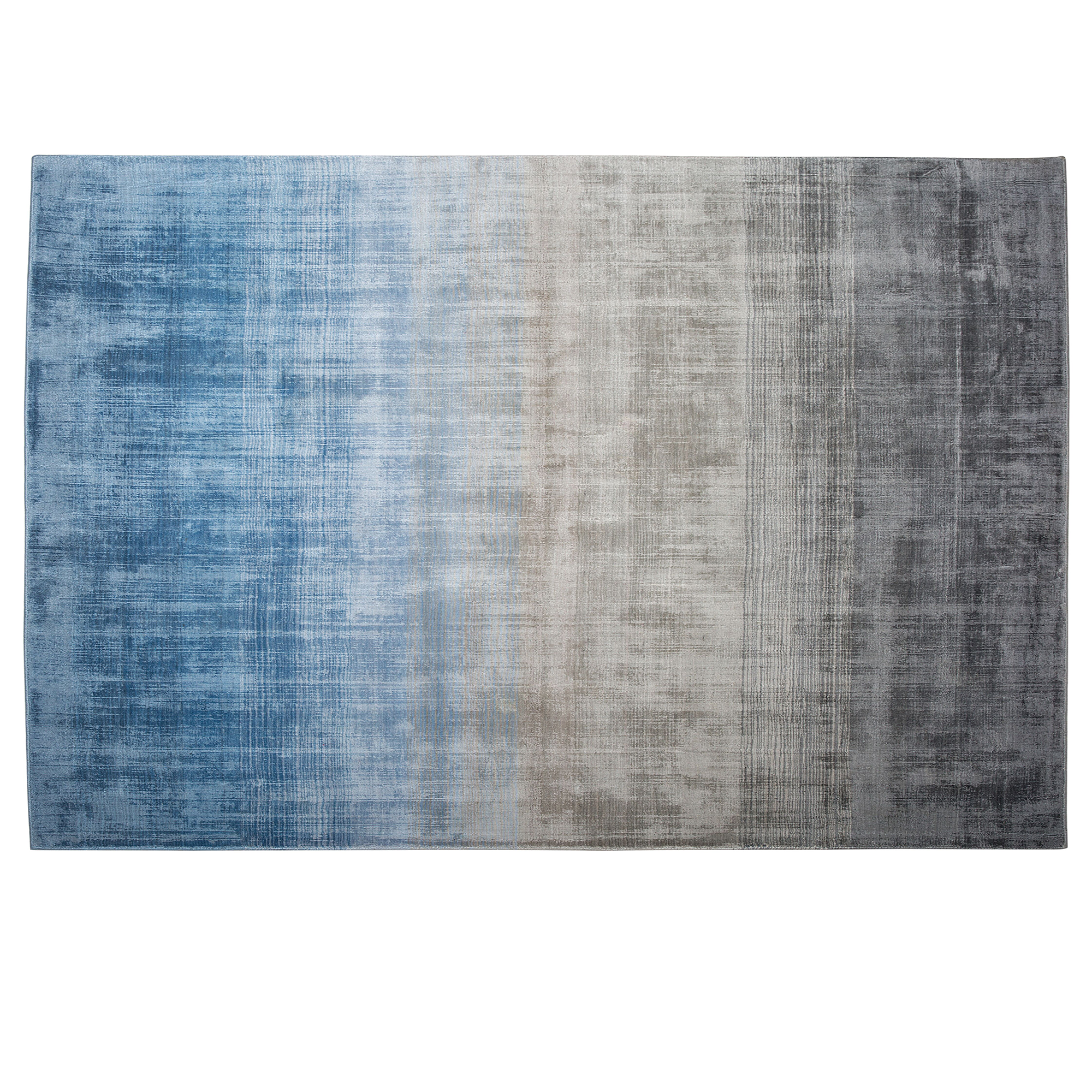 Beliani alfombra de viscosa gris claro/azul claro/beige 200 x 200 cm ercis