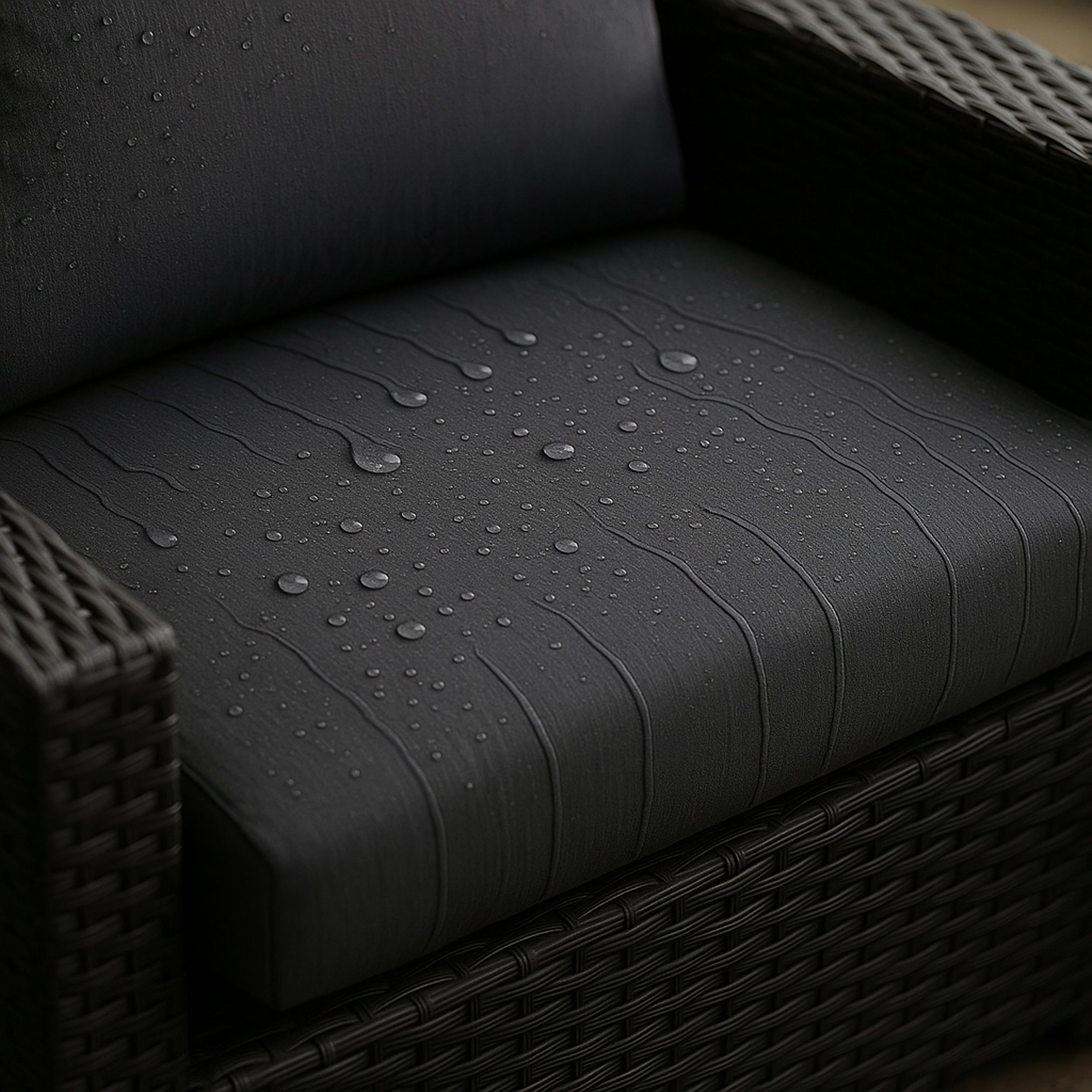 2x Zestaw poduszek na fotel ogrodowy rattanowy 56x52x7 antracyt poduszki na krzesło ogrodowe z oparciem poduszki na fotele technorattanowe na taras - 7