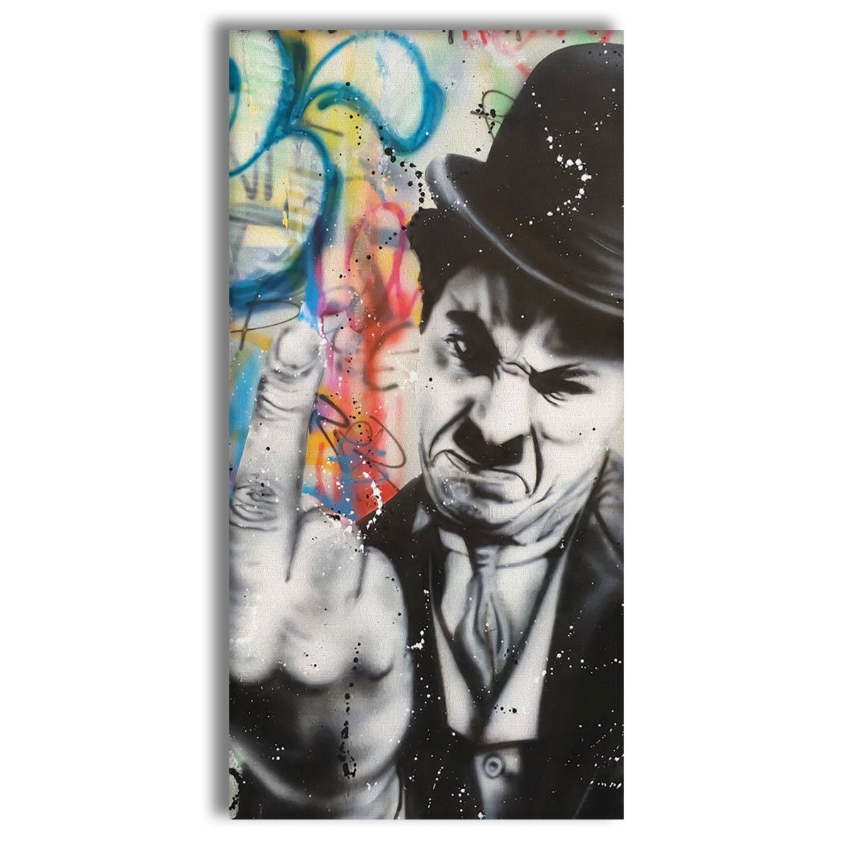 F.U. - Współczesny obraz na płótnie na drewnianej ramie, 50x100 cm