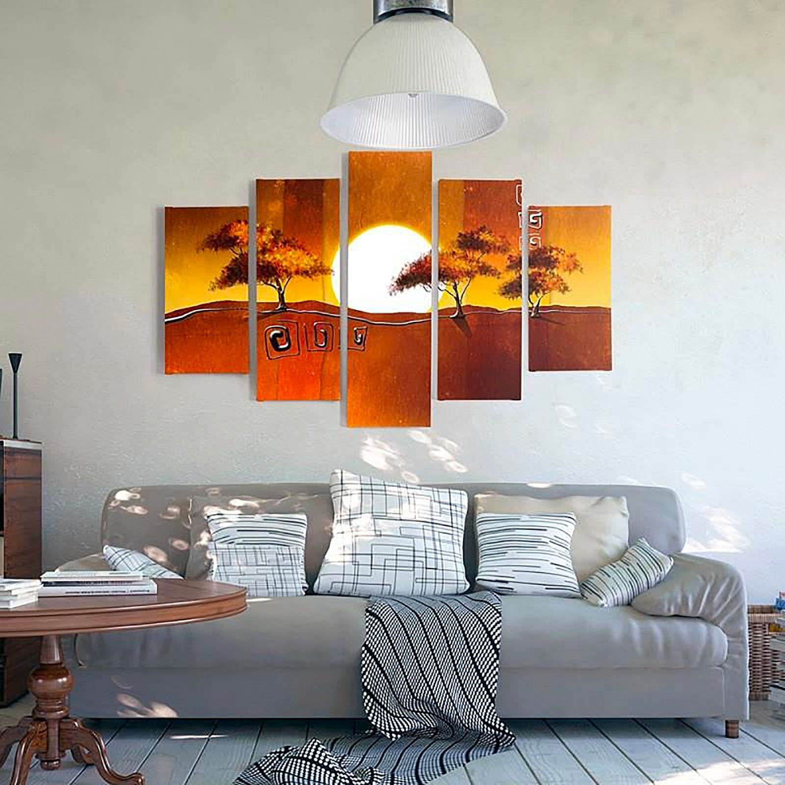 Tableau arbres au levier du soleil - 250 x 120 cm - 5