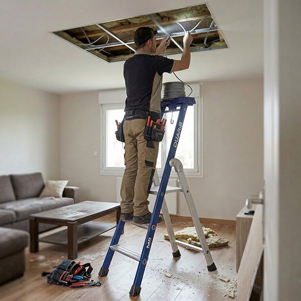 Escabeau pro 3 marches - Hauteur max. de travail 2.66m - 639203 - 4