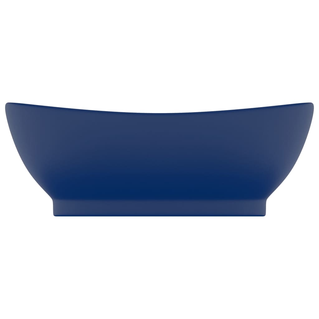 Lavabo ovale di lusso con troppopieno da appoggio wc lavabo bagno interno casa 58,5 x 39 cm ceramica blu 02_0002677 - 2