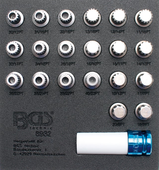 Insert de servante d'atelier 1/6 : Jeu d’outils pour écrous antivol pour BMW | 21 pièces