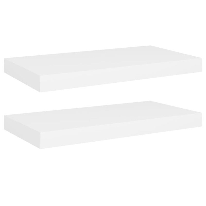 Étagères murales flottantes 2 pcs blanc 50x23x3,8 cm MDF - 2