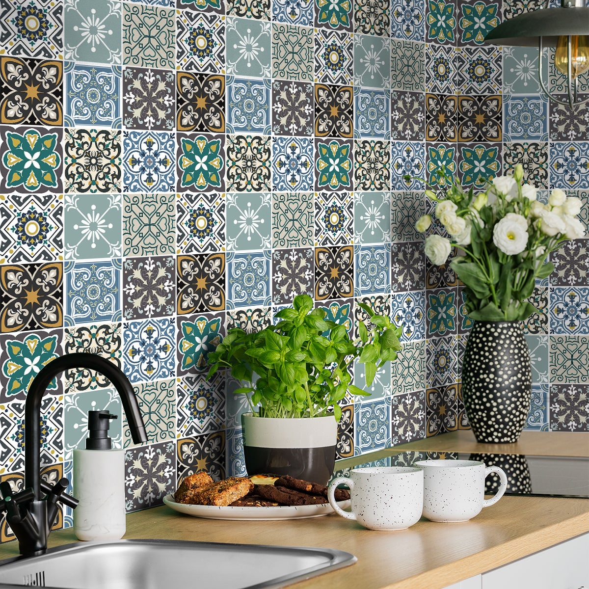 9 adesivi piastrelle azulejos san vito - Sticker adesivo - adesivi murali - 9stickers10x10cm - 3