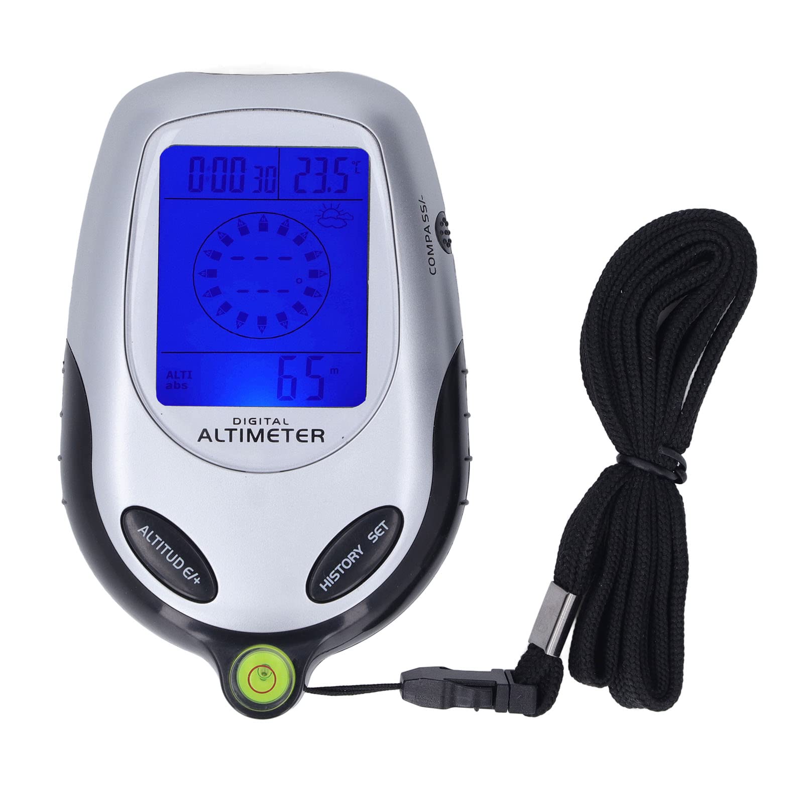 Altimètre Numérique AMTAST Multifonction - Baromètre, Thermomètre, Boussole - Rétroéclairage Pour Outdoor