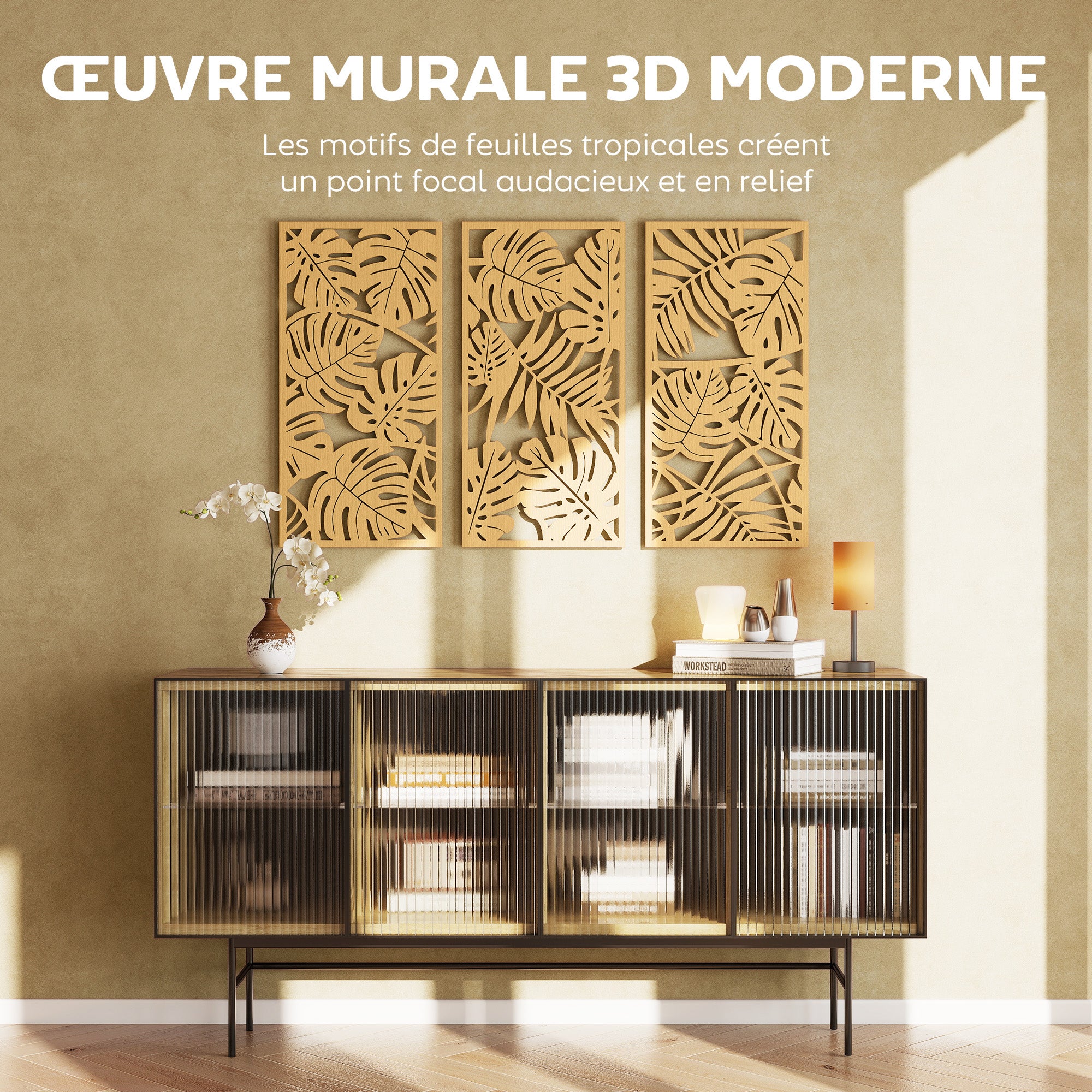 Décoration murale en bois MDF HOMCOM - 4
