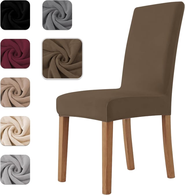 Ystyle Housse De Chaise Extensible 2 Pièces, Couverture Protecteur De Chaise Salle A Manger Universel Lavable Amovible Durable, Moderne Couverture Pour Hotel Restaurant Et Mariage, Gris Foncé