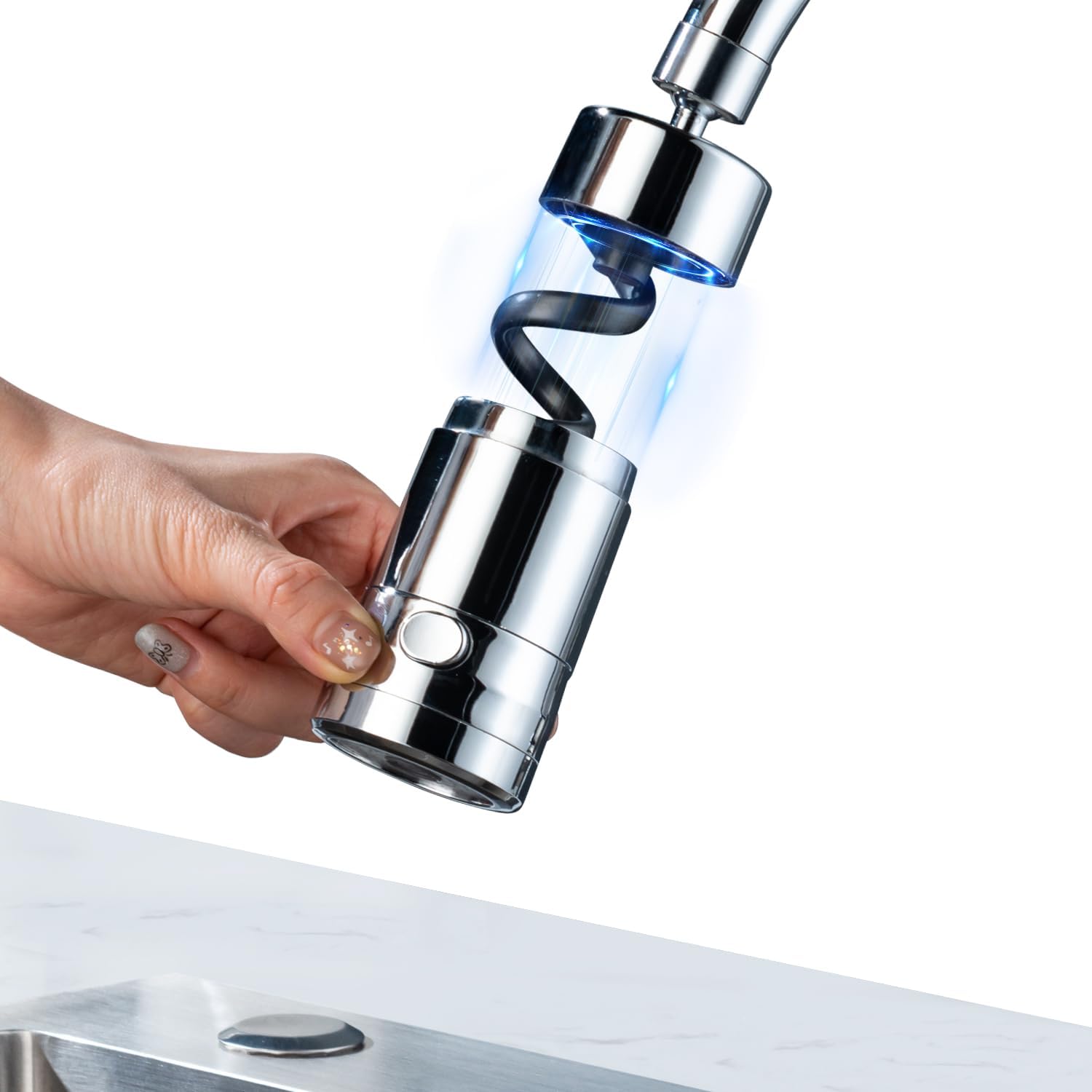 Rallonge Robinet Cuisine Tête De Robinet Rotative à 360°, Rallonge De Robinet De Cuisine Anti Flexible Robinet Cuisine