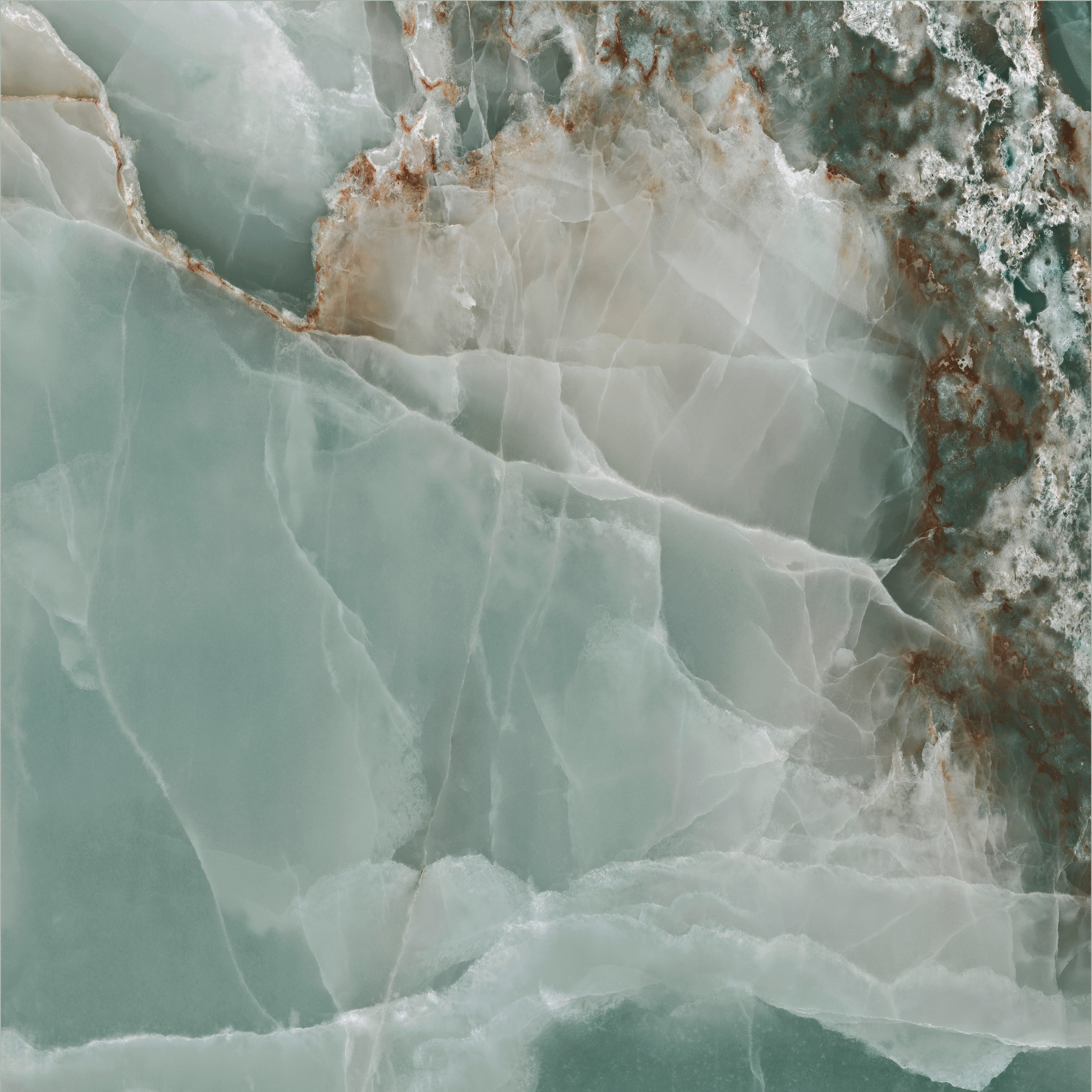 Carrelage Espagnol Effet/Imitation Marbre Onyx ÉTERNA TURQUOISE Poli 60x120 - 4