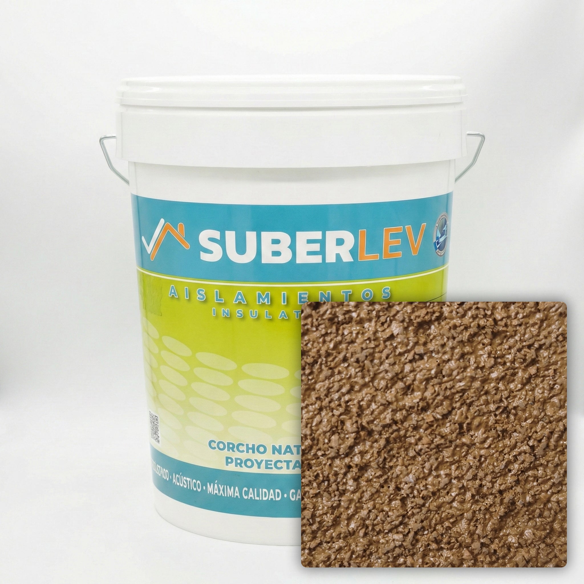 Corcho proyectado cubiertas y fachadas suberlev aislamiento natural térmico acústico e impermeabilización 12kg cp-21 (10 años garantía)