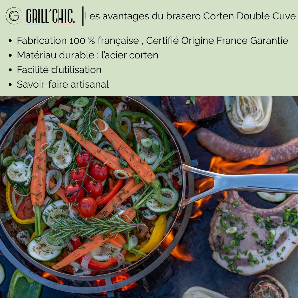 Brasero Classique Corten 103 Double Cuve - 6