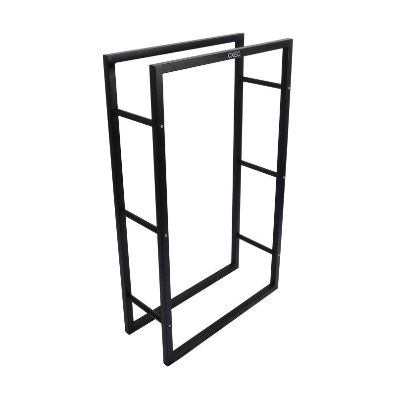 Lot De 2 Porte-Bûches En U En Métal - Largeur 64,5 Cm - Rangement Bois De Chauffage Pour Cheminée, Patio, Camping - Noir