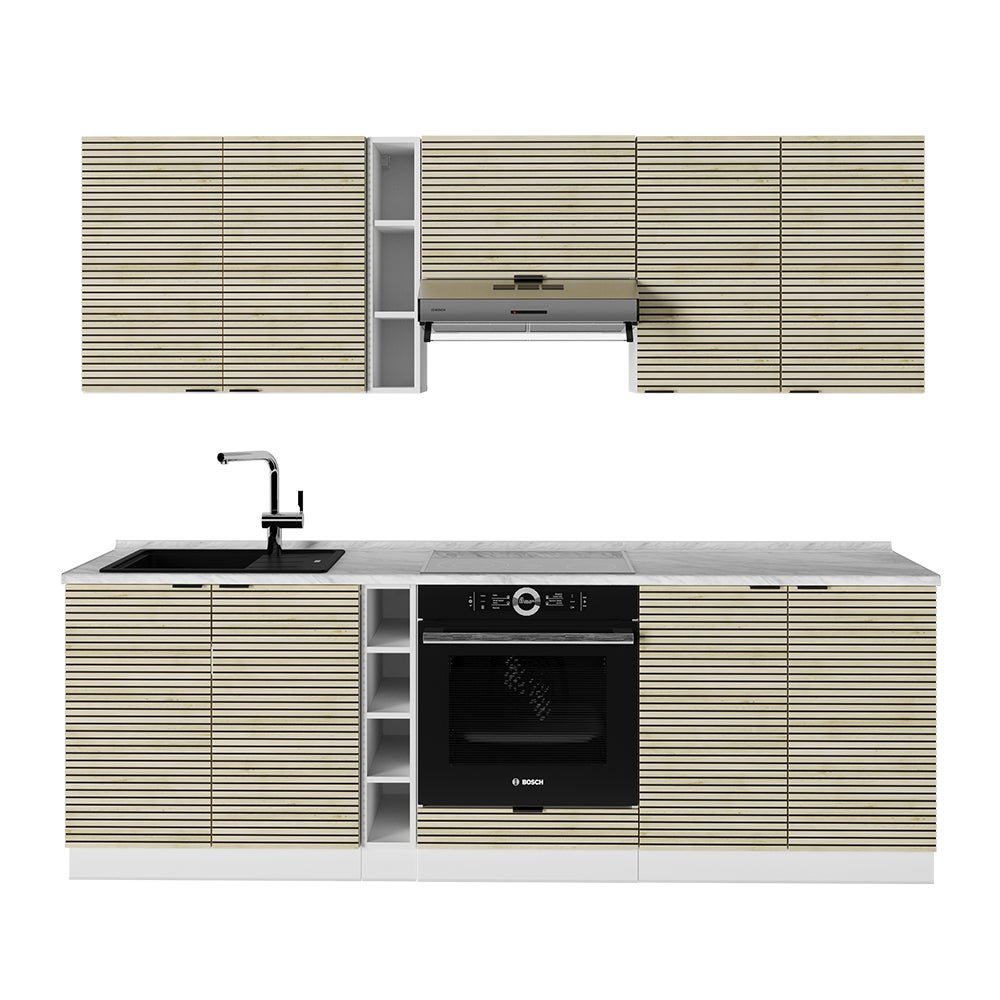 Vicco Szafka kuchenna Fame-Line, Panel dębowy/biały, 235 cm , BP Marmur