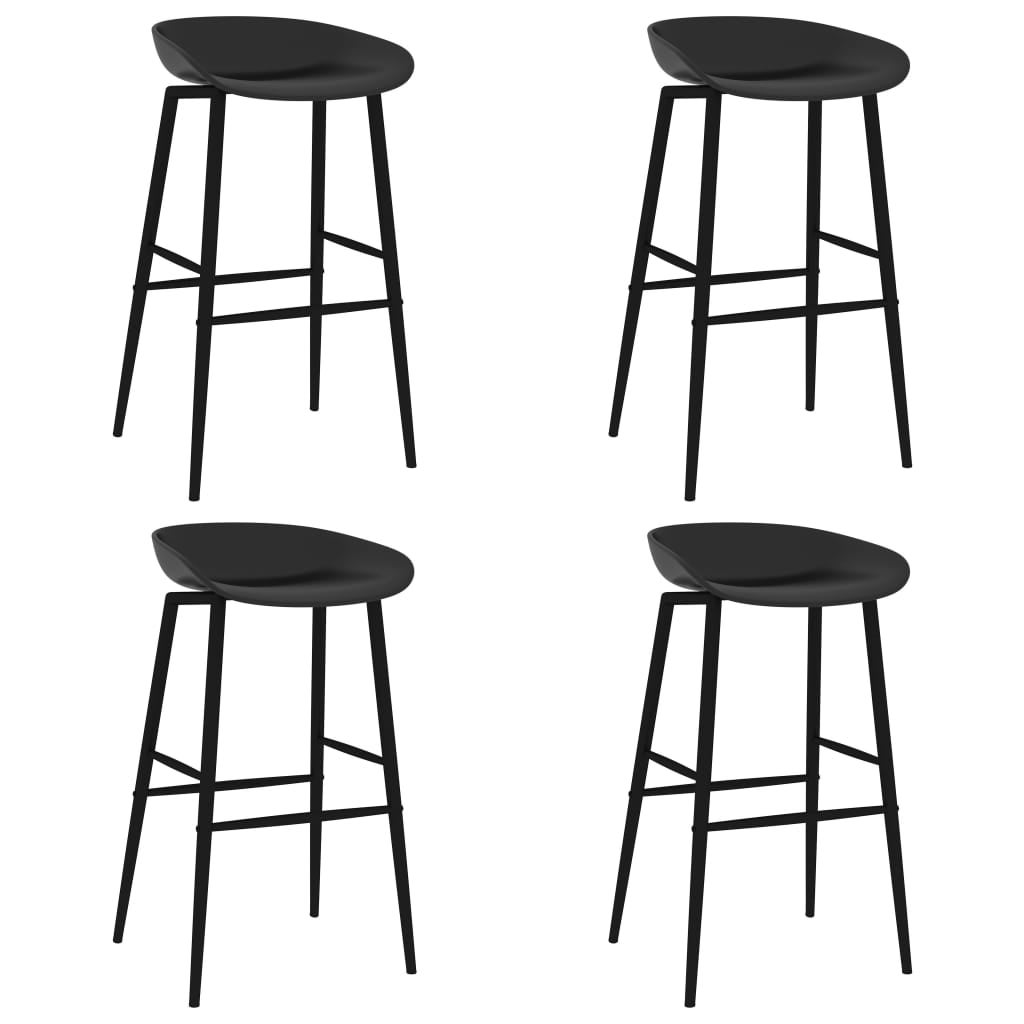 Juego de 4 sillas de bar negras.