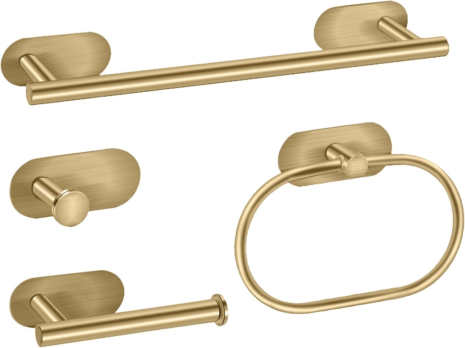 Zestaw samoprzylepnych wieszaków na ręczniki, uchwyt na ręczniki łazienkowe, uchwyt na papier toaletowy, nie wymaga wiercenia (złoty, 40 cm)