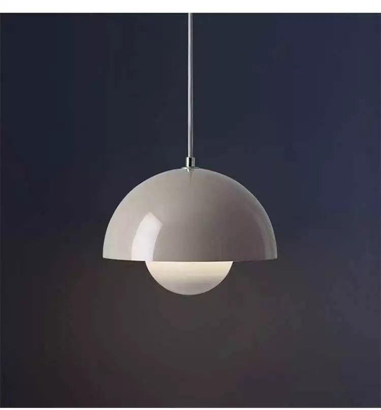 Bud Danish Design Interior Żyrandol Wisząca Lampa Nocna z Żarówką, 23 cm, 3000 K-6000 K, Szary