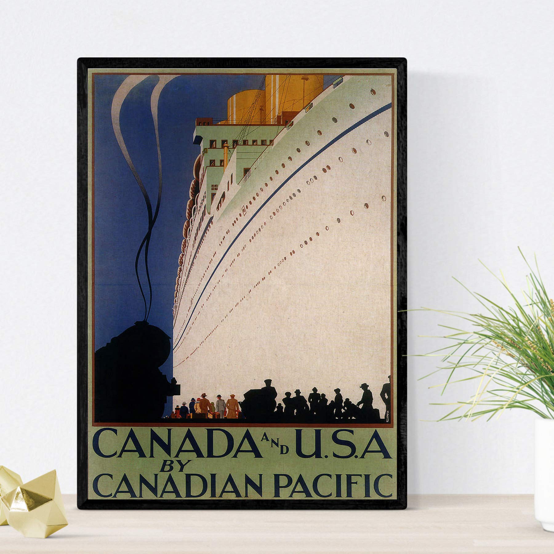 Posters vintage. posters publicidad del mundo. tres láminas vintage de cruceros. sin marco - a3