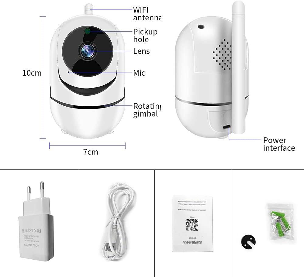 Caméra Surveillance WiFi Intérieur,Caméra WiFi pour Bébé Animal Domestique 1080p Intelligente pour Détection de Mouvement avec Vision Nocturne - 4